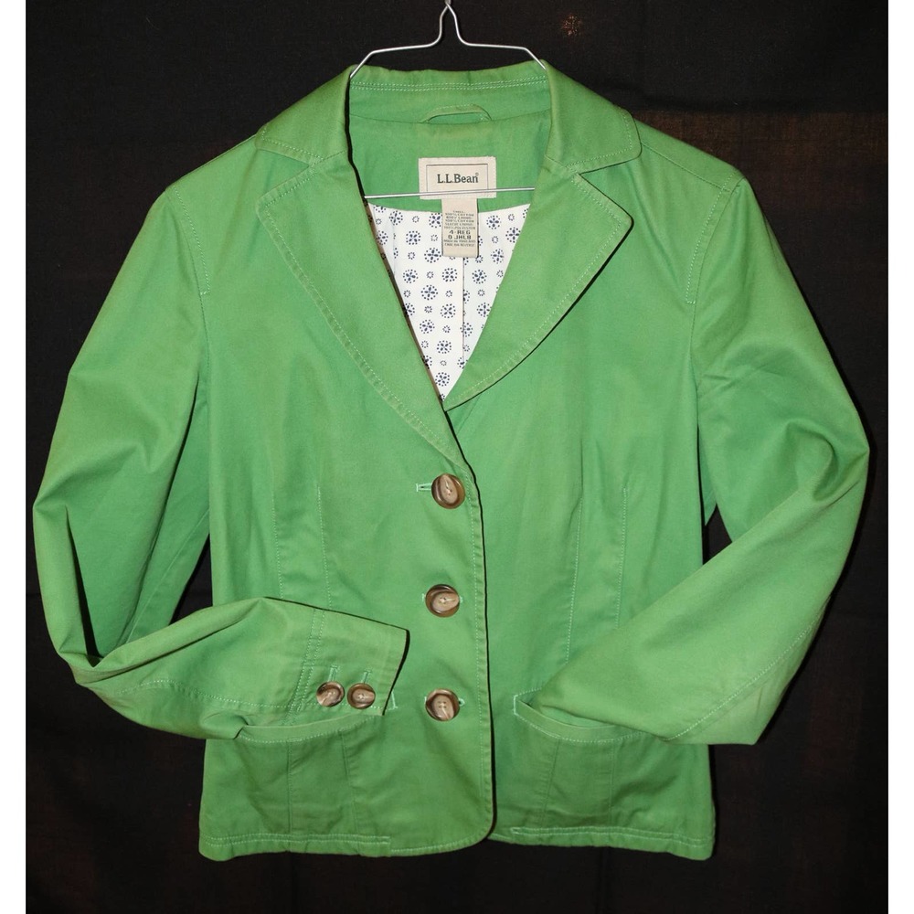 L. L. Bean Womens size 4 Green coat blazer jacket